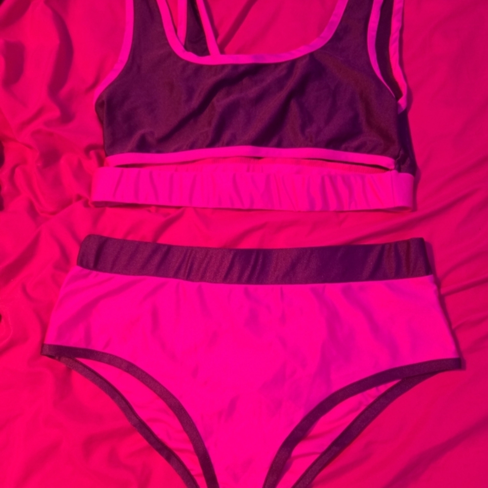 Women's Pink and Purple Activewear Set